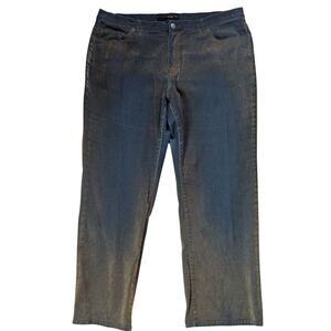 VTG Flare Jeans Plu Size 20 Dirty Suede Look 90s Y2K Boot Cut Flocked Denim